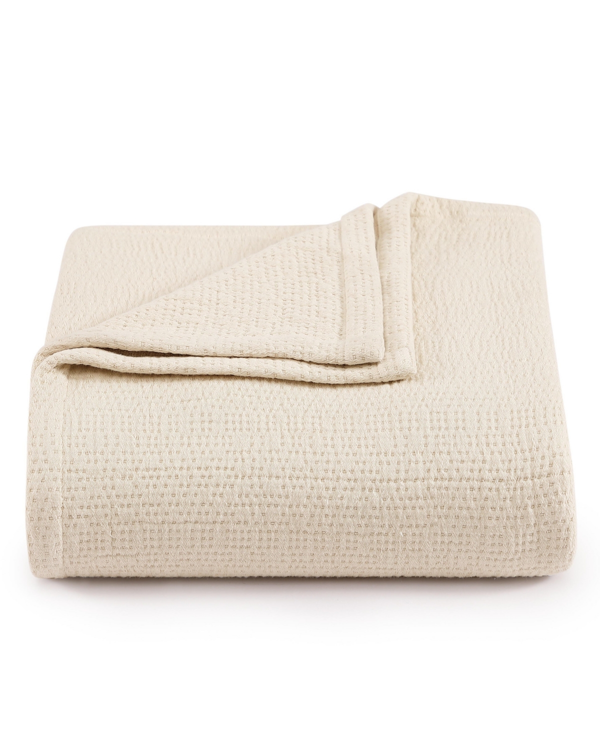 Tommy Hilfiger Running Stitch Solid Cotton Blanket, Twin