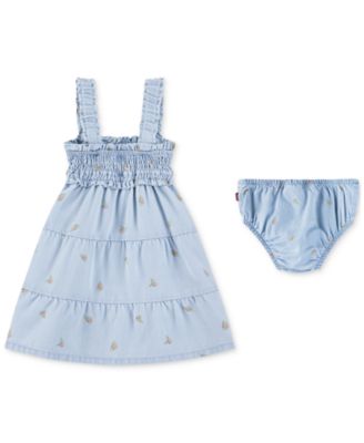 Baby Girls Babydoll Smocked Floral-Print Dress