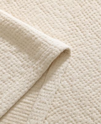 Running Stitch Solid Cotton Blanket, King