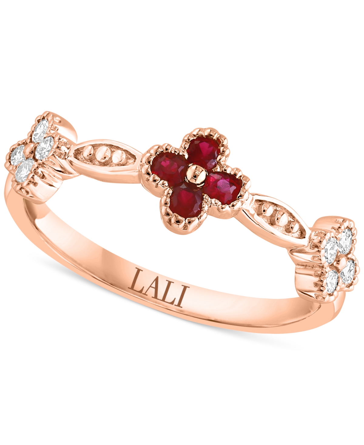 Lali Jewels Ruby (1/5 Ct. T.w.) & Diamond (1/5 Ct. T.w.) Ring In 14k Rose Gold