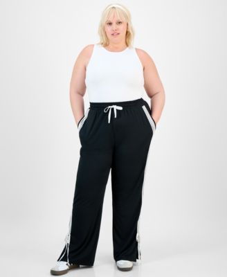 Trendy Plus Split-Hem Bow Tie Track Pants