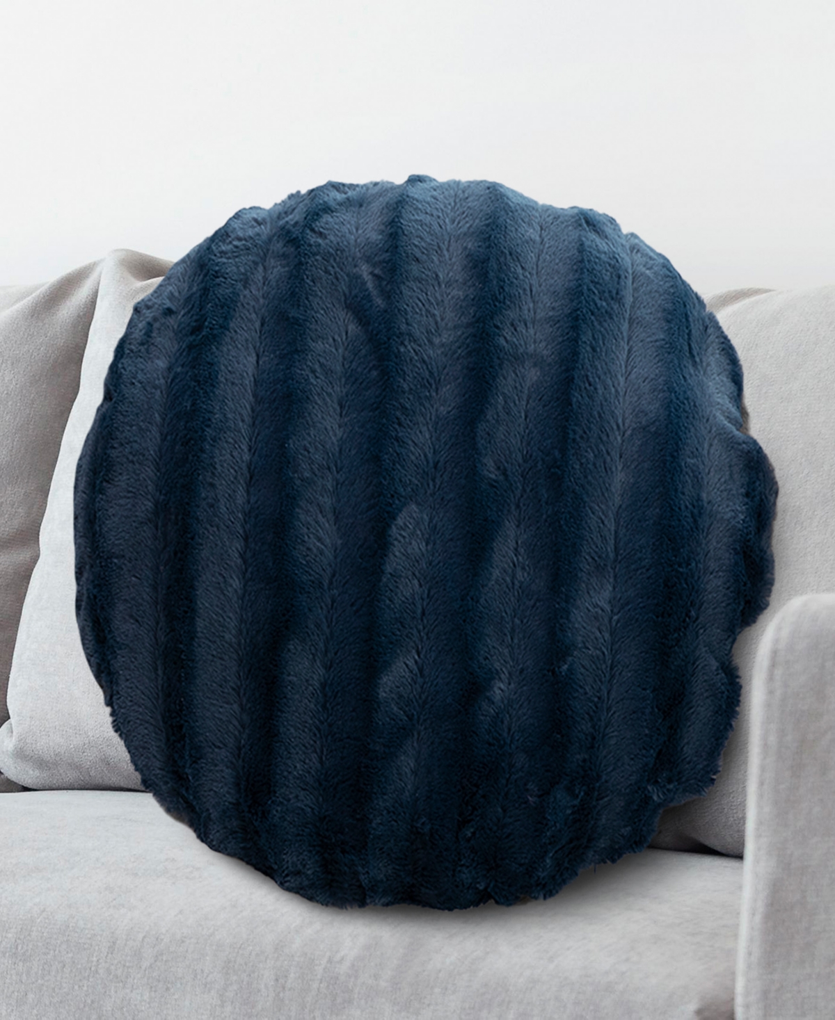 Cheer Collection Decorative Round Pillow Set, 18" X 18" In Blue