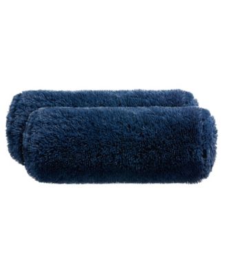Shaggy Bolster Decorative Pillow Set, 8" x 24"