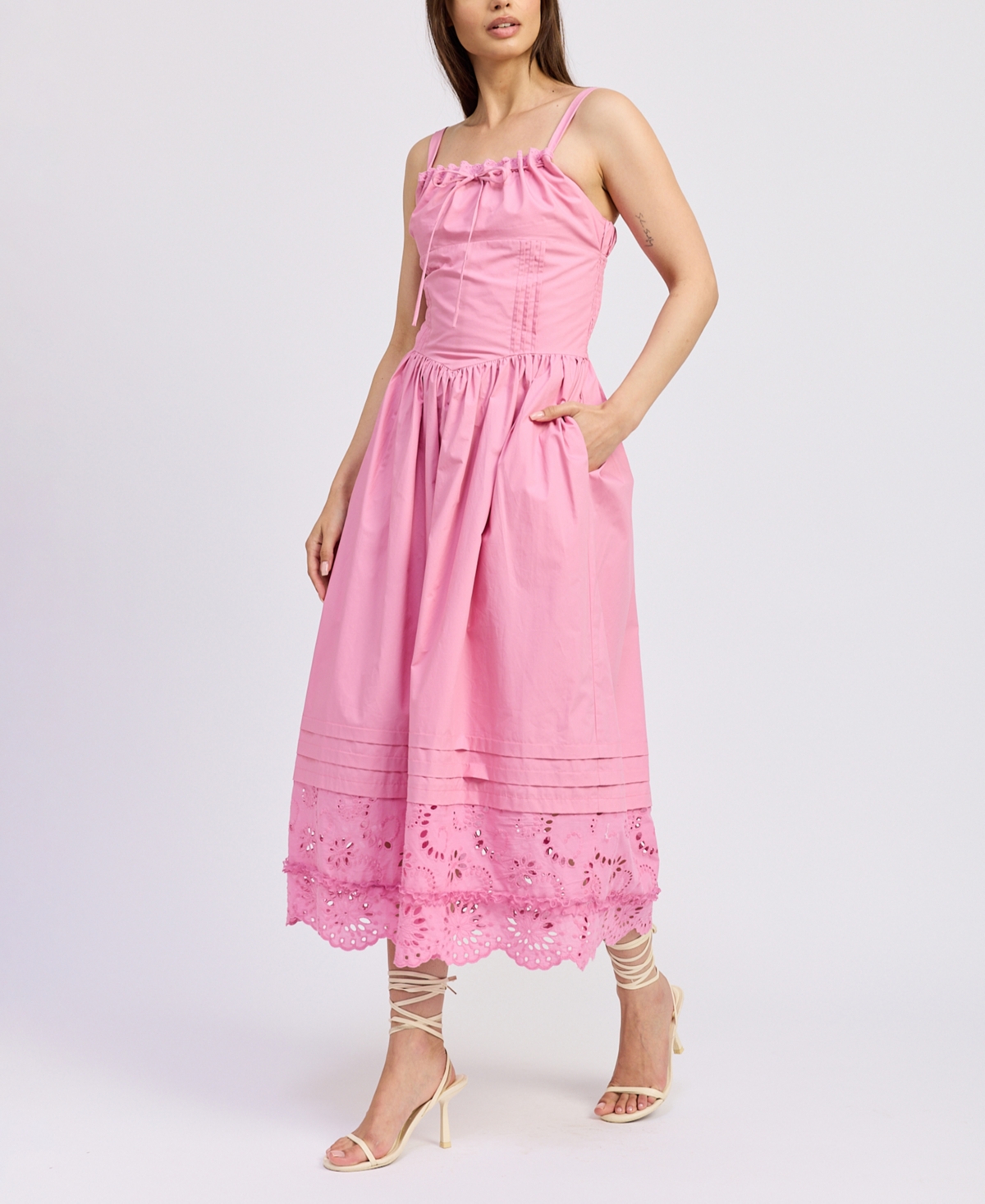 Women's Peyton Cotton Midi Dress - Light Fuchsia