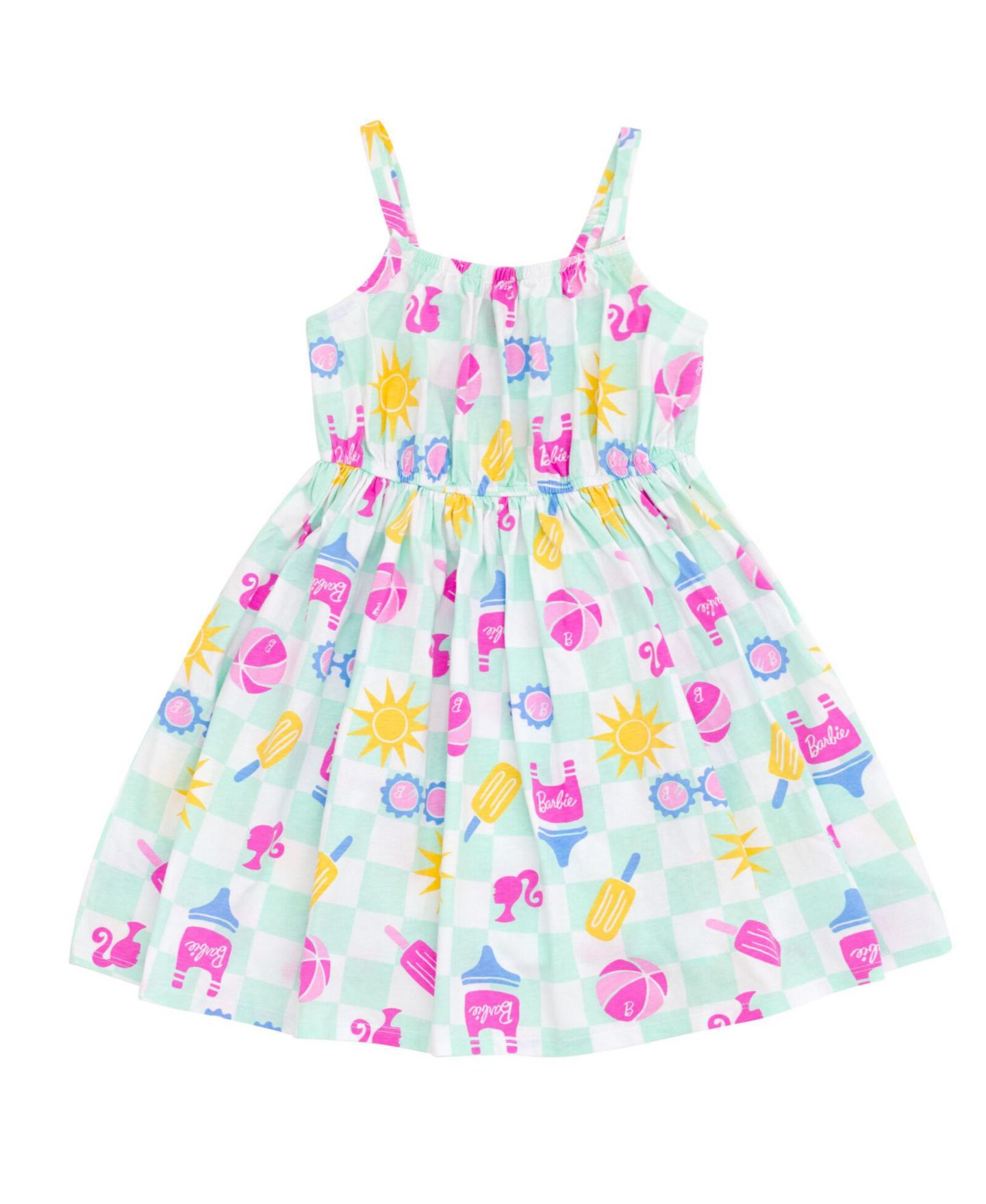 Платье Barbie Square Neck Cami Dress для девочек, цвет: Бледный бирюзовый — фото 1