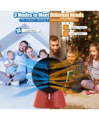 1500W Portable PTC Ceramic Space Heater Mini Electric Desktop Heating Fan Red