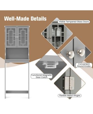 Over-the-Toilet Bathroom Storage Cabinet with Organizer Shelf
