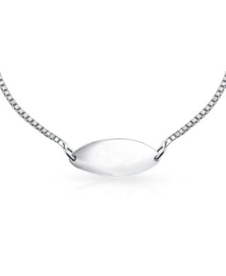 Thin Oval Medical ID Bracelet in Sterling Silver with Red Enamel