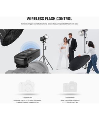 FC-16 2.4G Wireless Camera Shutter Studio Flash Trigger with Two Receivers, Compatible with Canon Rebel T3 XS T4i T3i T2i Xsi EOS 1100D Mark IV 1D Mark III 5D Mark III 5D Mark II 50D 40D