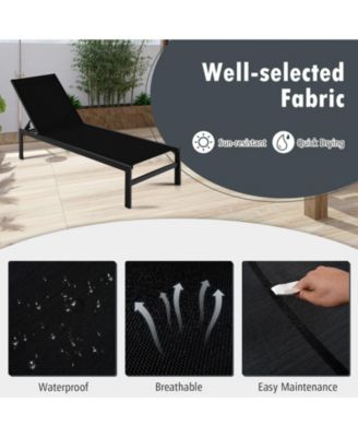 6-Position Chaise Lounge Chairs with Rustproof Aluminium Frame