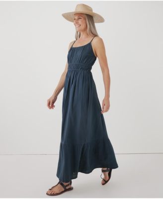 Women's Organic Cotton Coastal Double Gauze Cami Maxi Dress