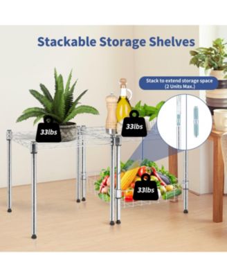 Storage Shelving Unit, Adjustable Metal Wire Racks Heavy Duty Standing Shelf Organizer