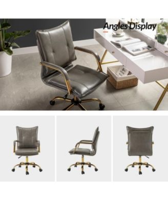 Modern Home Office Desk Chair with Golden Legs