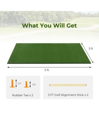 5 x 3 ft Artificial Turf Grass Practice Mat for Indoors and Outdoors