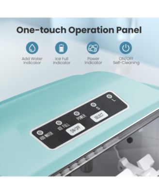 26Lbs Countertop Ice Maker, 9 Cubes in 8 Mins, Two Ice Size ,Self-Cleaning, with Scoop/Basket