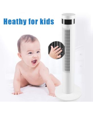 | Portable Oscillating Bladeless Fan | Electric Standing Fan with Remote, Quiet, 3 Speeds, Timer