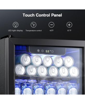 1.7 Cu.ft Beverage Cooler with Glass Door, Holds 68 Cans, Digital Temperature Control for Soda,Compact Drink Fridge for Home