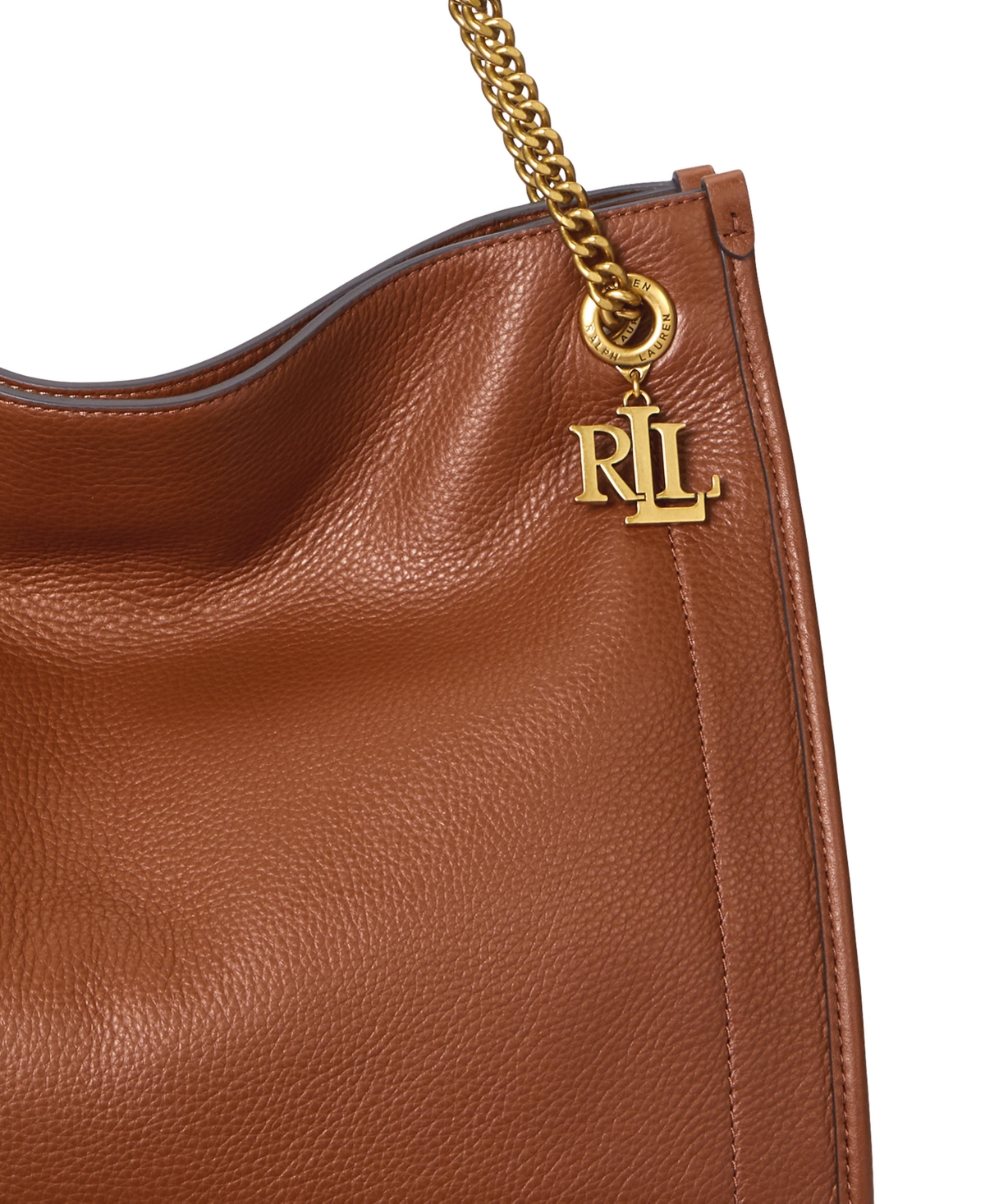 Ralph Lauren Pebbled Leather Large Bradley Tote Bag