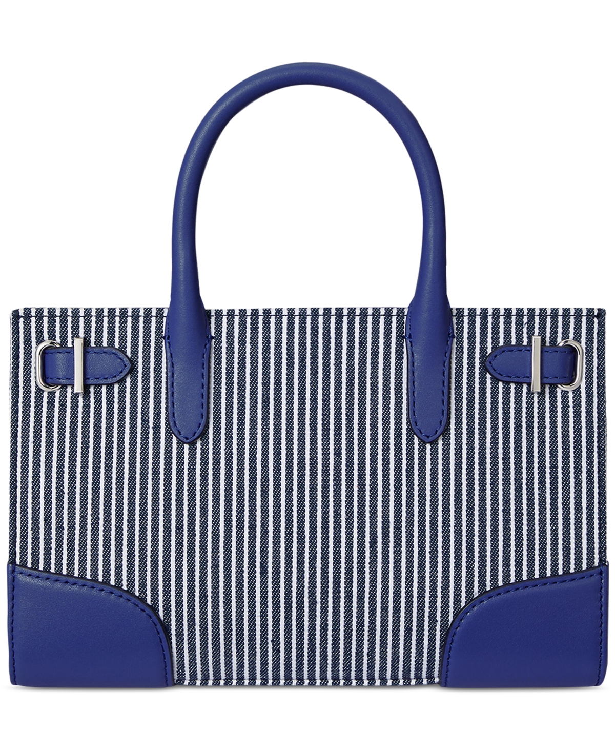 Ralph Lauren Striped Canvas Small Devyn Tote Bag
