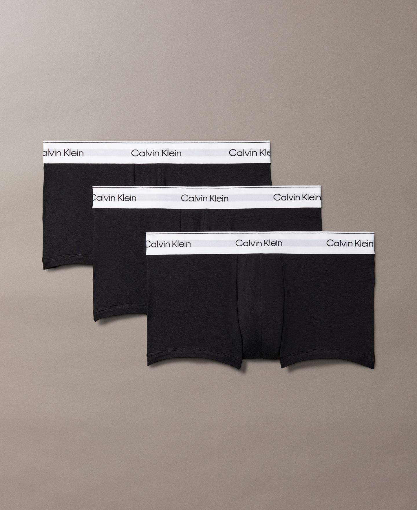 Бельё Icon для мужчин, хлопок, стрейч, 3 шт. — Calvin Klein, цвет: Чёрный — фото 1