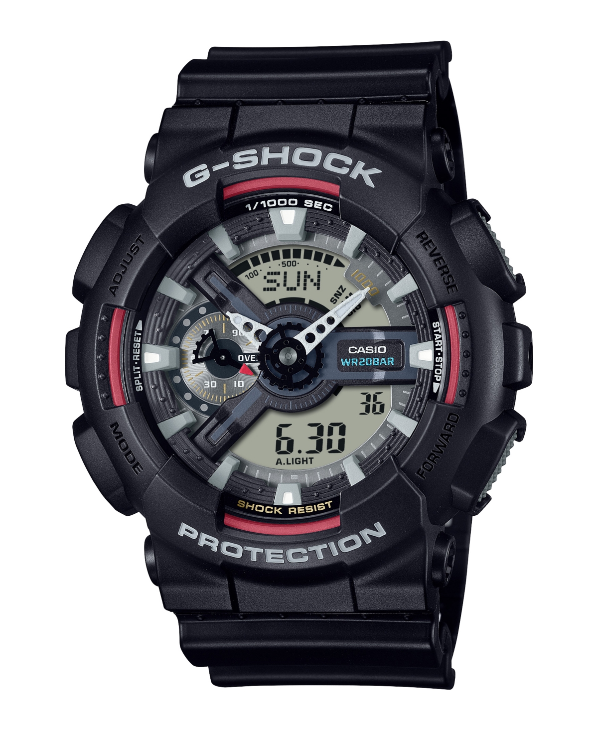 Men's Quartz Black Resin Watch, 51.2mm - Black