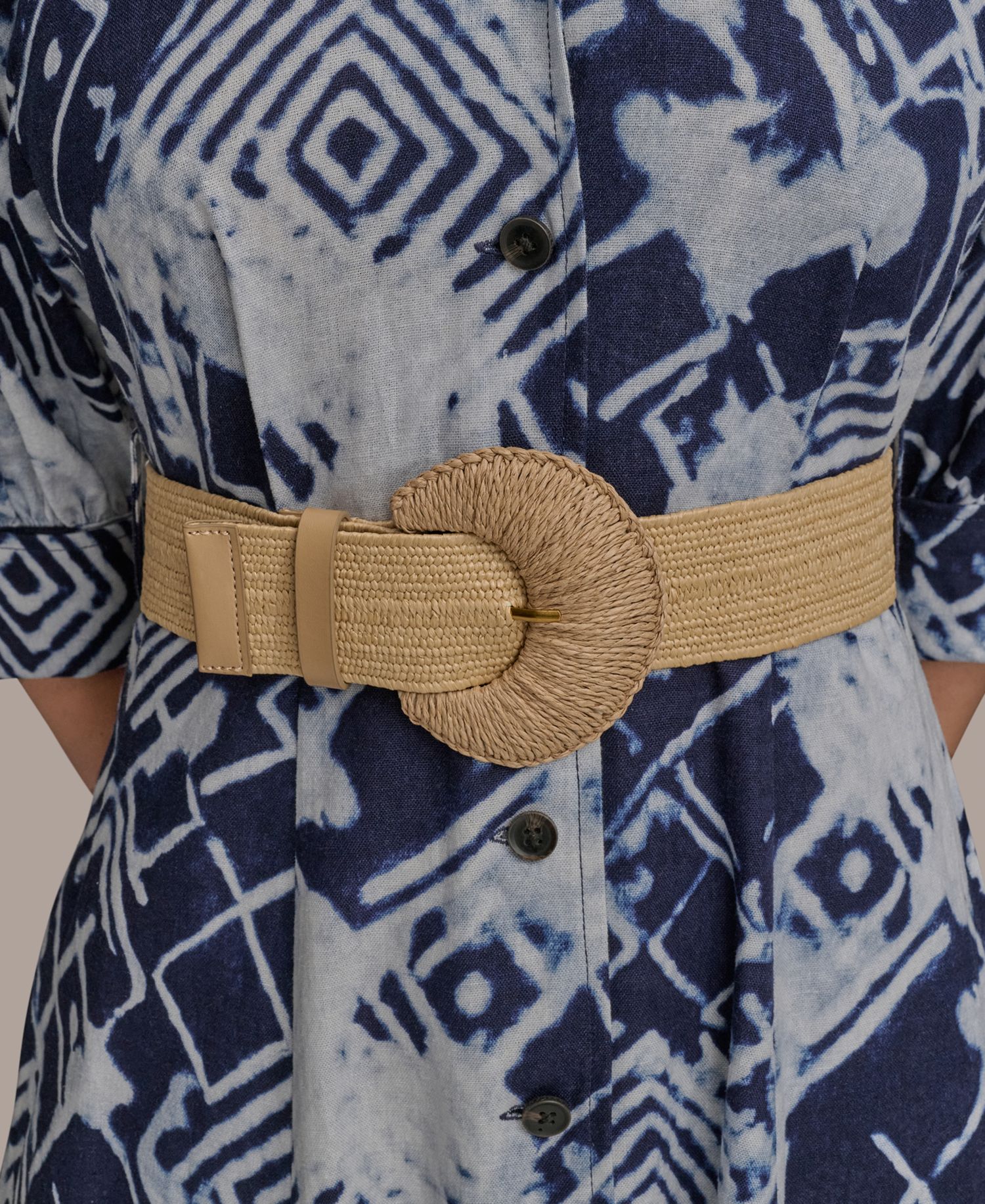 Women's Belted Midi Shirt Dress