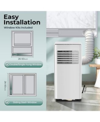 10,000 BTU Portable Air Conditioner – 4 Modes, Cools up to 450 Sq.Ft, with Timer, LED Display, Remote & Installation Kit