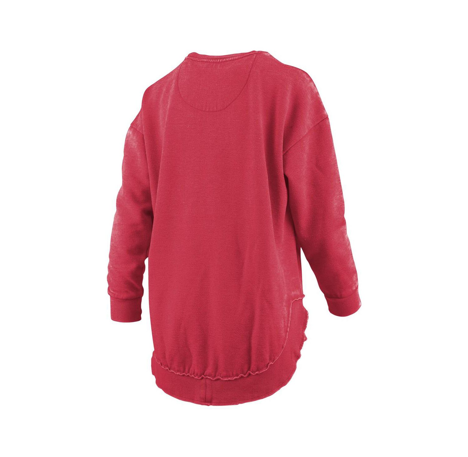 Women's Red Maryland Terrapins Melange Poncho Vintage Fleece Long Sleeve Pullover Sweatshirt