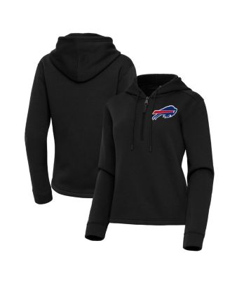 Antigua - Women's Black Buffalo Bills Contemporary Quarter-Zip Hoodie