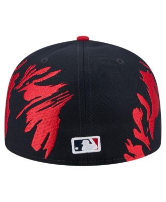 Men's Navy/Red Atlanta Braves Retro Pattern 59FIFTY Fitted Hat