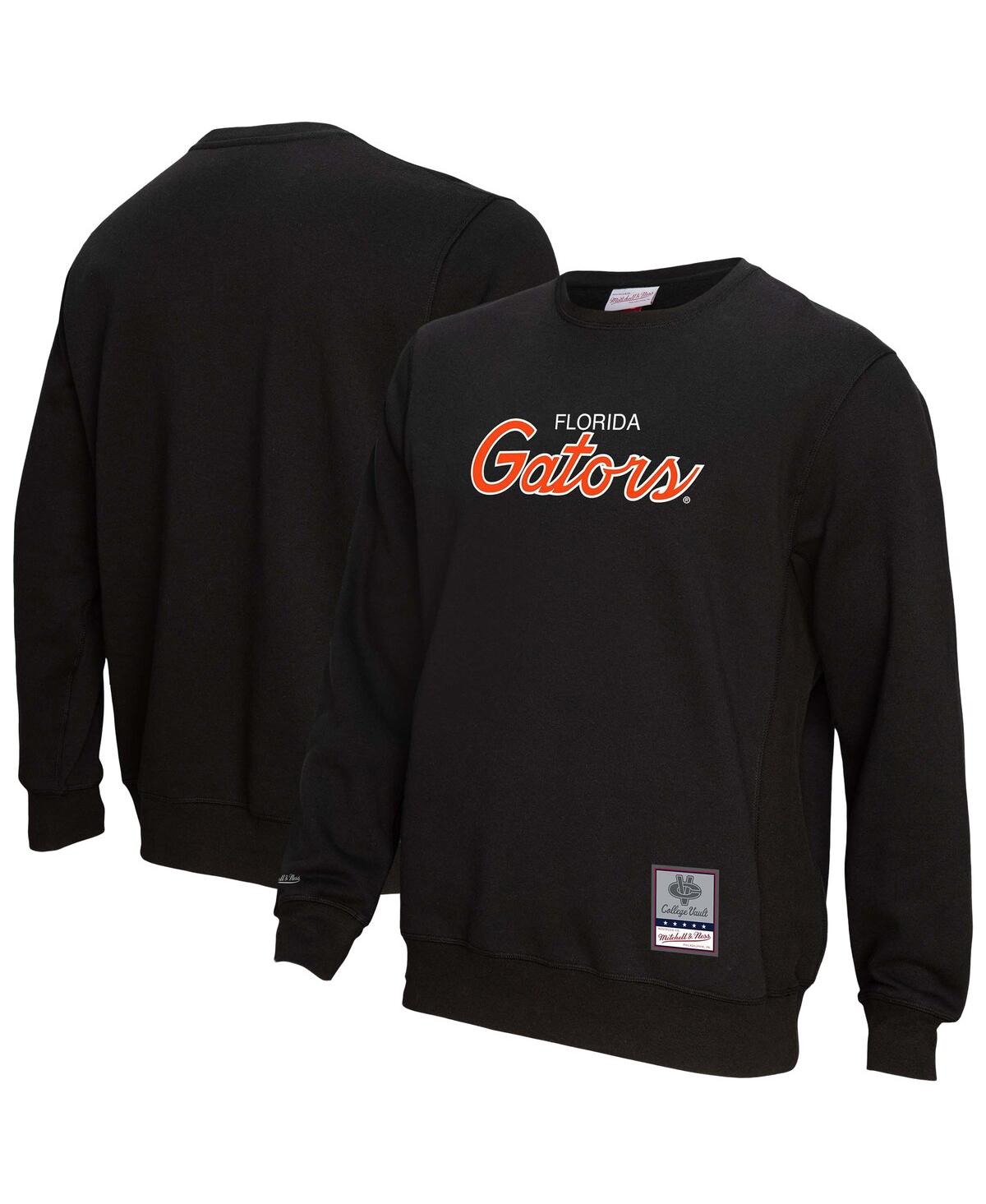 Mitchell & Ness Black Florida Gators Elite Script Pullover Sweatshirt In Black