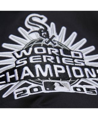 Men's Frank Thomas Black Chicago White Sox Legends Collection Vintage Satin Full-Snap Jacket