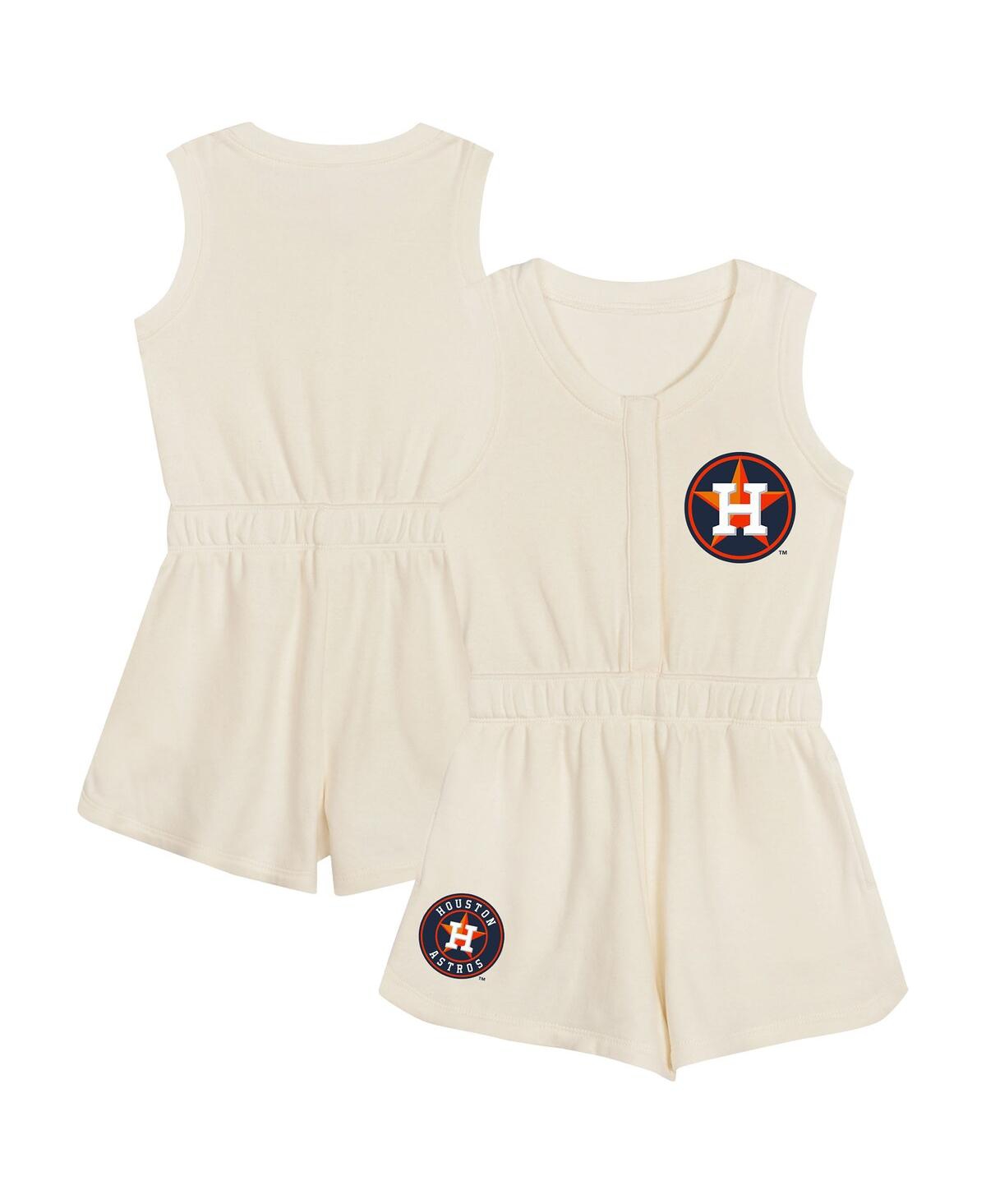 Outerstuff Toddler Cream Houston Astros Power Tank Romper In Cream