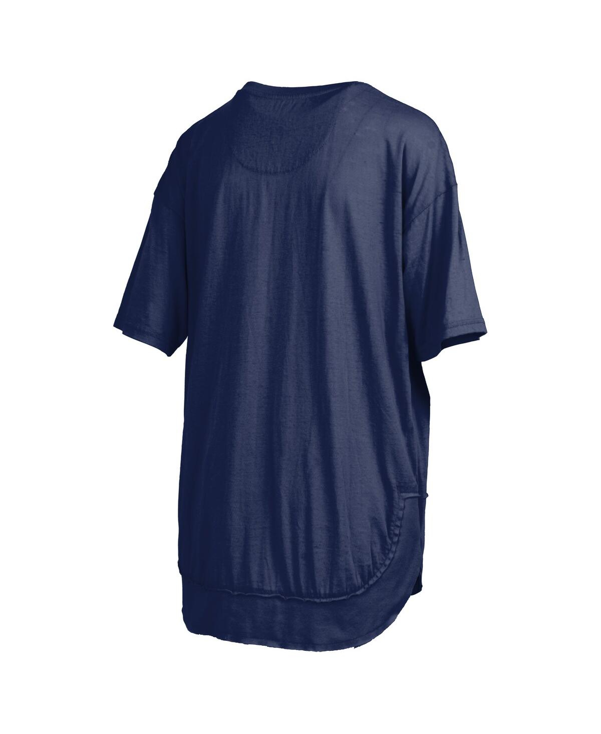 PRESSBOX WOMEN'SÂ NAVY MICHIGAN WOLVERINES PONCHO T-SHIRT 