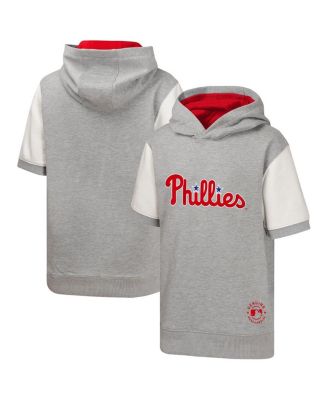 Outerstuff - Youth Heather Gray Philadelphia Phillies Line Up Short Sleeve Pullover Hoodie