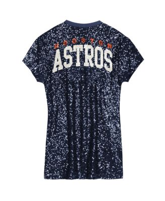 Girls Youth Navy Houston Astros Sequin V-Neck Dress