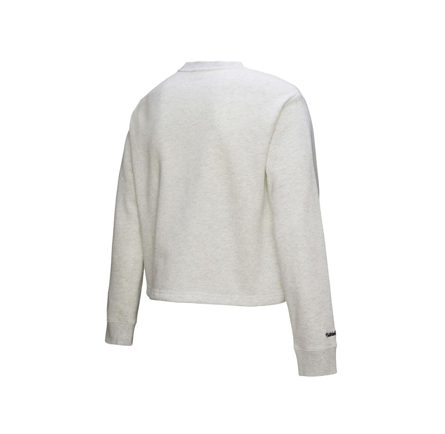 Women's Heather Gray New York Yankees Cropped Toggle Pullover Sweatshirt