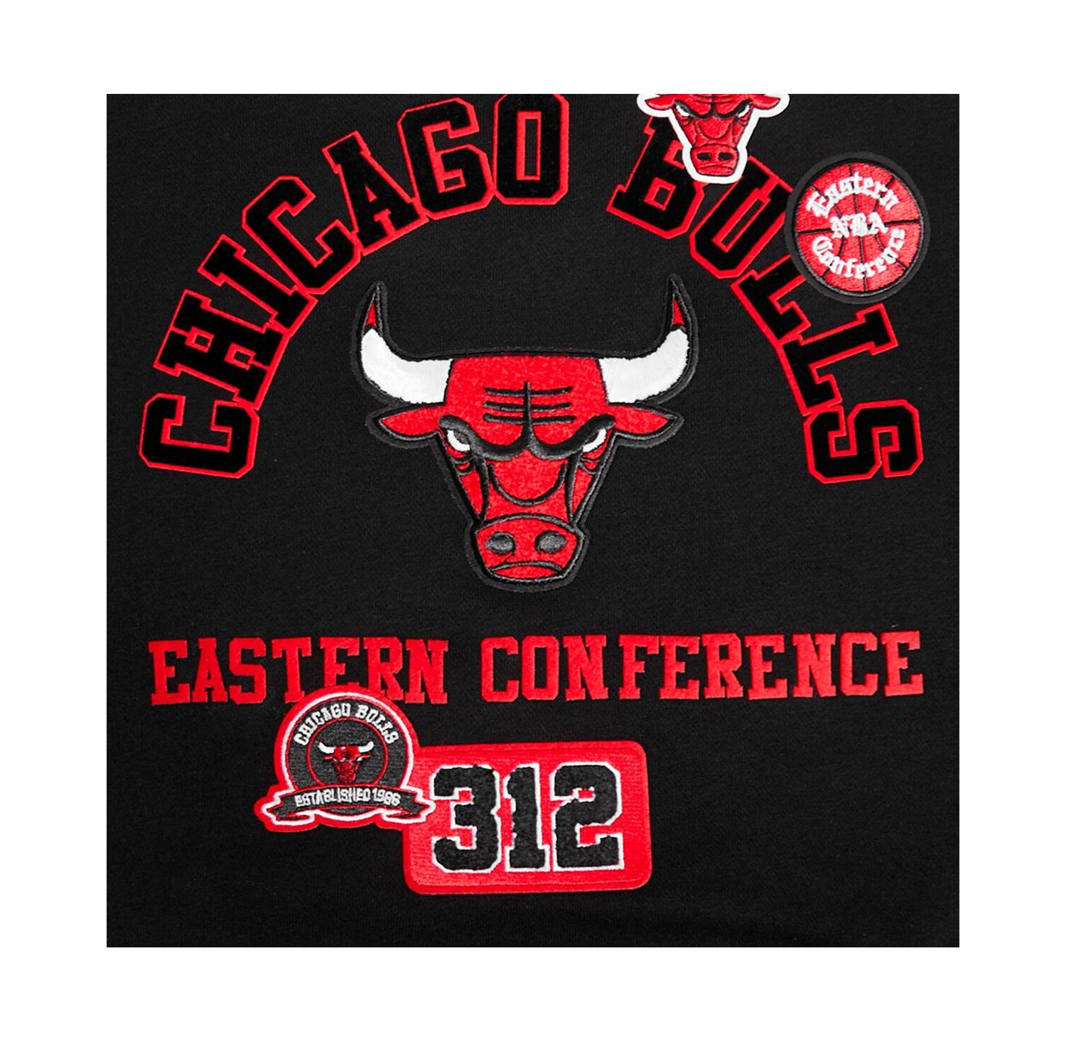 Women's Black Chicago Bulls Area Code Cropped Pullover Sweatshirt