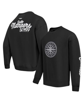 Pro Standard - Men's  Black Seattle Mariners Paint The City Dropped Shoulder Pullover Sweatshirt