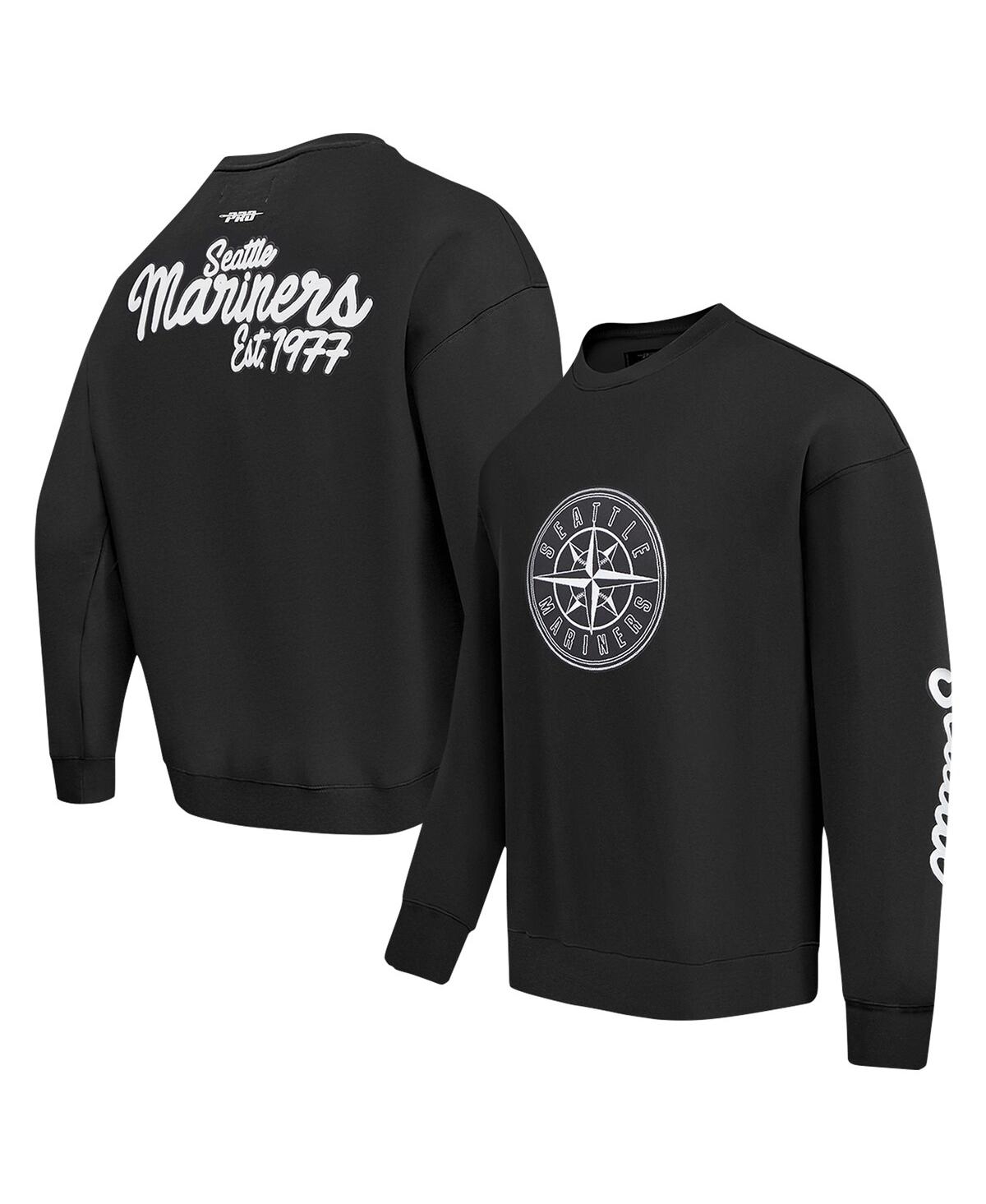 Shop Pro Standard Men's Black Seattle Mariners Paint The City Dropped Shoulder Pullover Sweatshirt