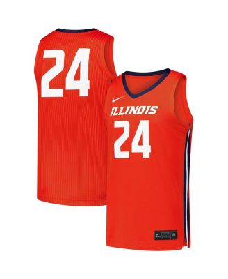Nike - Men's 24 Orange Illinois Fighting Illini Replica Basketball Jersey