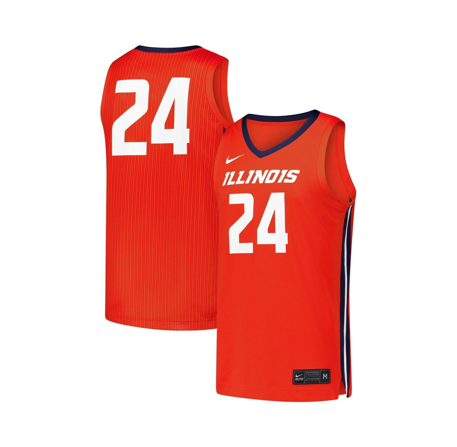 Men's 24 Orange Illinois Fighting Illini Replica Basketball Jersey