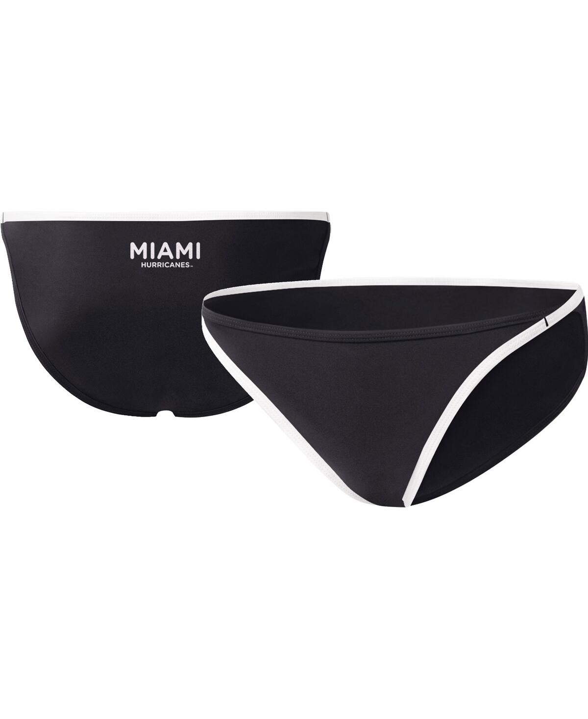 Women's Black Miami Hurricanes Play Action Bikini Bottoms - Black
