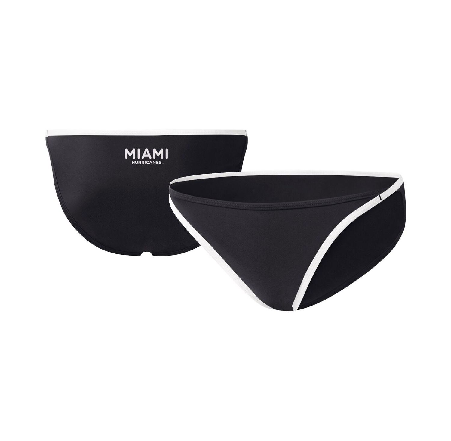 Women's Black Miami Hurricanes Play Action Bikini Bottoms