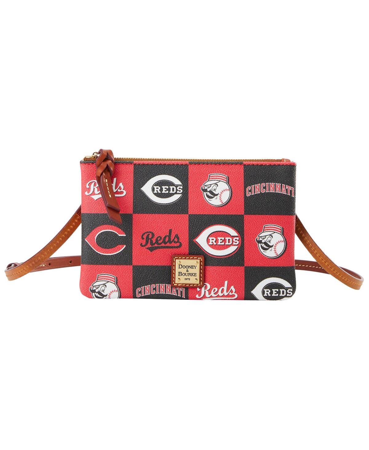 Dooney & Bourke Cincinnati Reds Top Zip Crossbody Purse In Brown