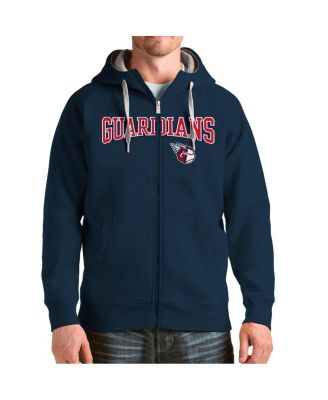 Antigua - Men's Navy Cleveland Guardians Wordmark Victory Full-Zip Hoodie