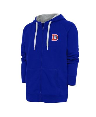 Antigua - Men's Royal Denver Broncos Throwback Logo Victory Full-Zip Hoodie
