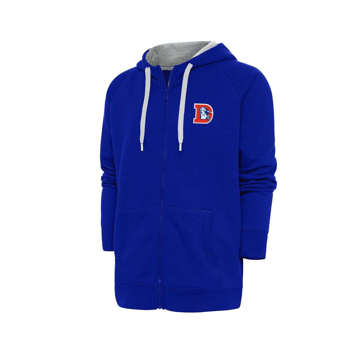 Men's Royal Denver Broncos Throwback Logo Victory Full-Zip Hoodie