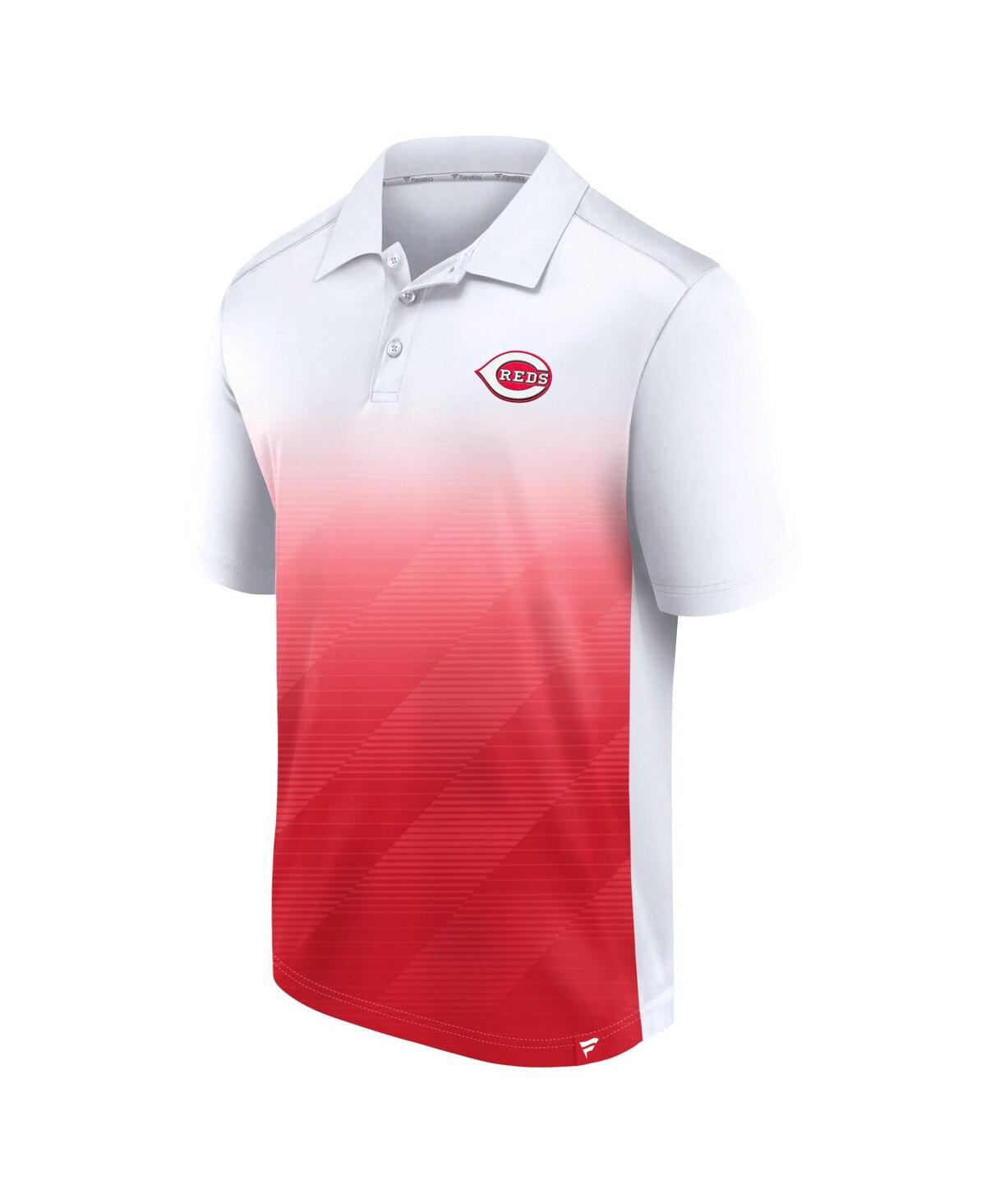 Fanatics Men's White Cincinnati Reds Iconic Parameter Sublimated Polo Shirt In White