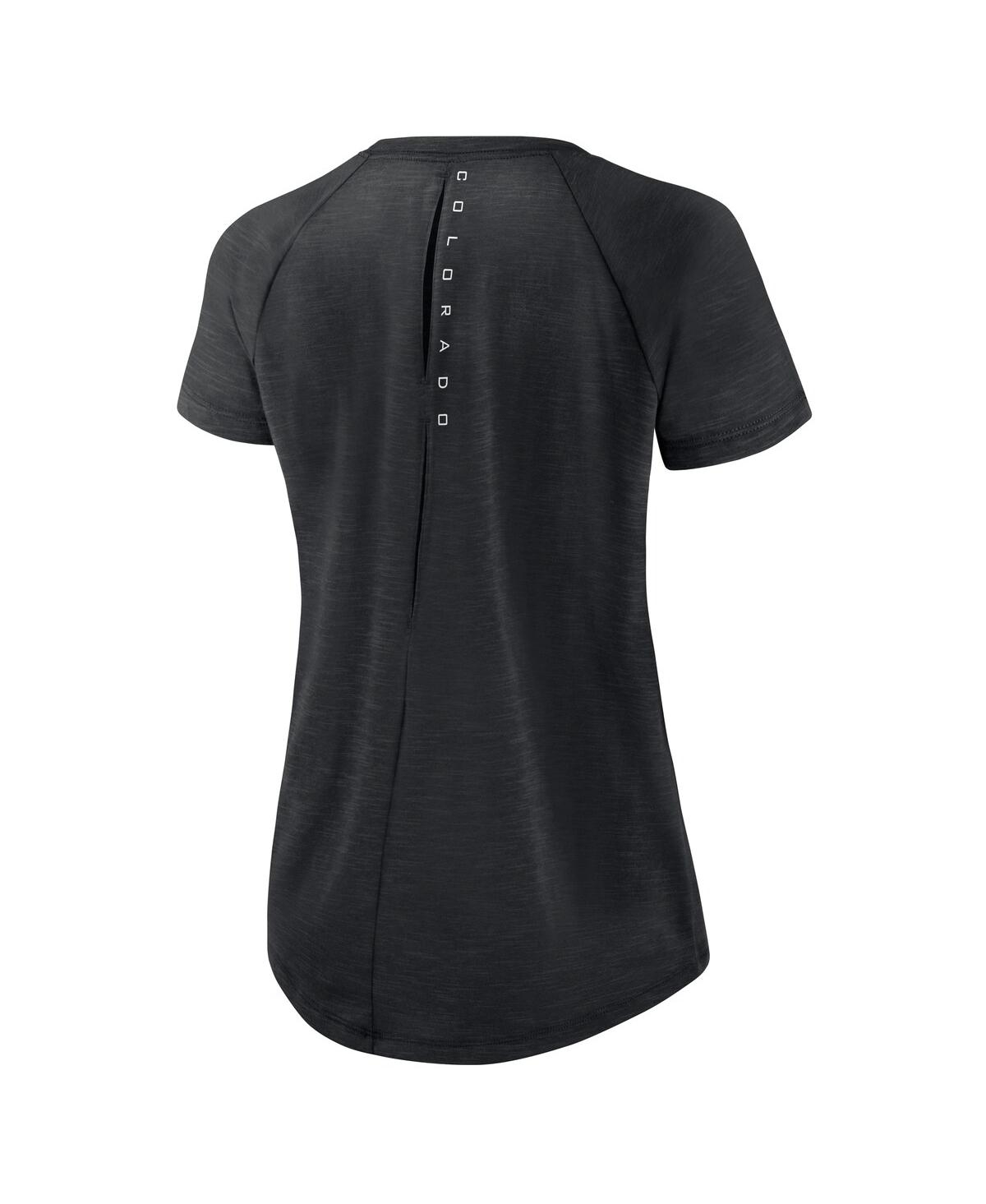 Nike Women's Heather Black Colorado Rockies Summer Breeze Raglan Fashion T-shirt In Heather Black